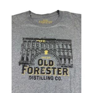 Old Forester Distilling Co Mens Large Heather Gray Graphic T-Shirt Bourbon 1870